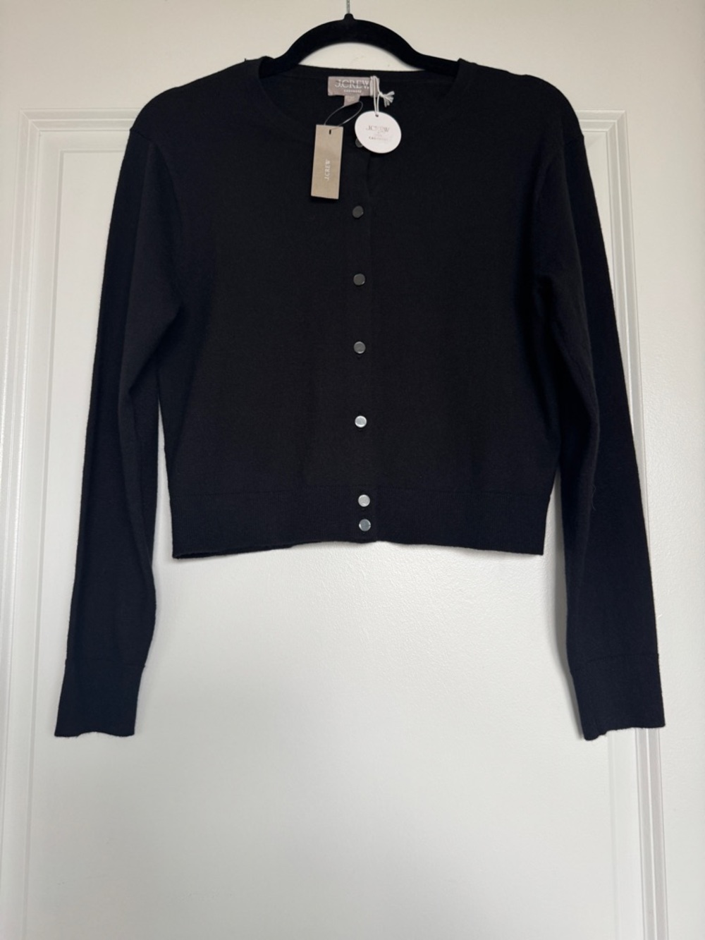 NWT! J. CREW Women’s Featherweight Cashmere Cardigan Jet Black Size XS *see note - Picture 4 of 16